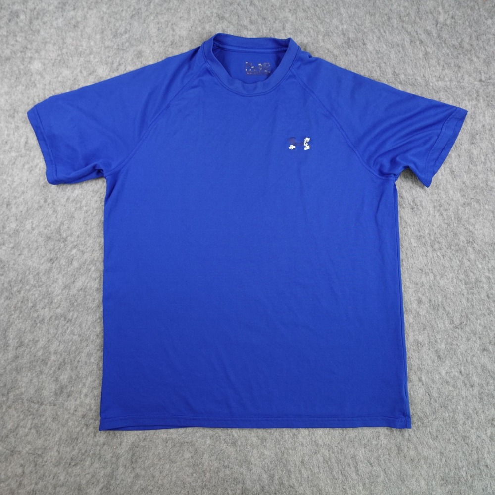 Under Armour Shirt Mens Large Blue Short Sleeve HeatGear Raglan Athletic Tee